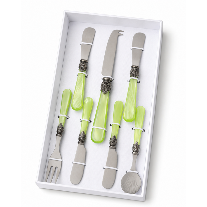 Coffret cadeau tapas vert clair (nacré) 7 pièces, EME Napoleon