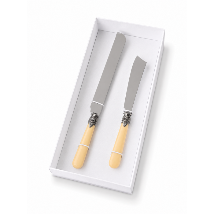 Torten- & Kuchenmesser Geschenkset Elfenbein (matt), 2-teilig, EME Napoleon - Copy