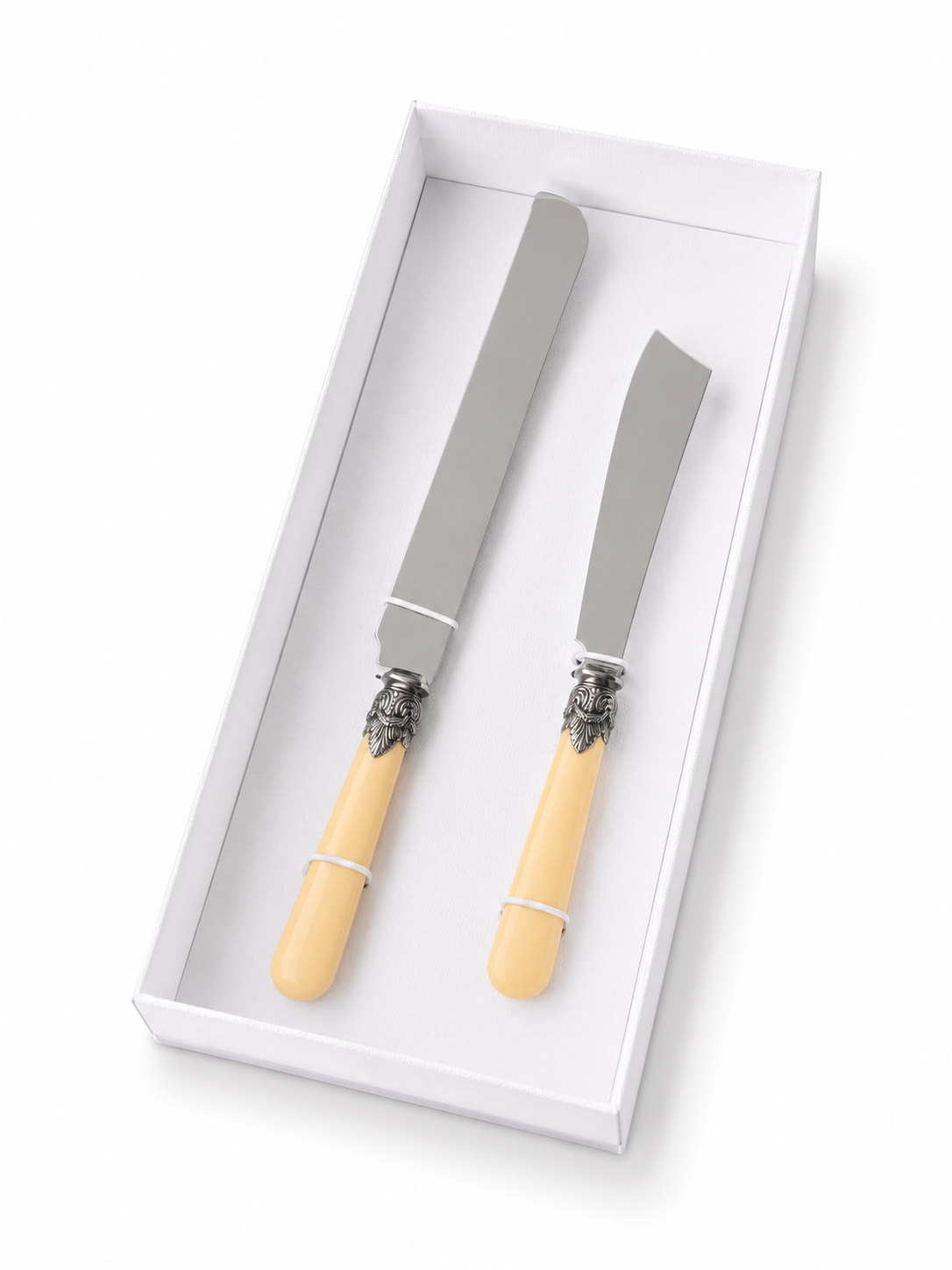 Set de Regalo Cuchillo para Tarta y Cake, Marfil (mate), EME Napoleon