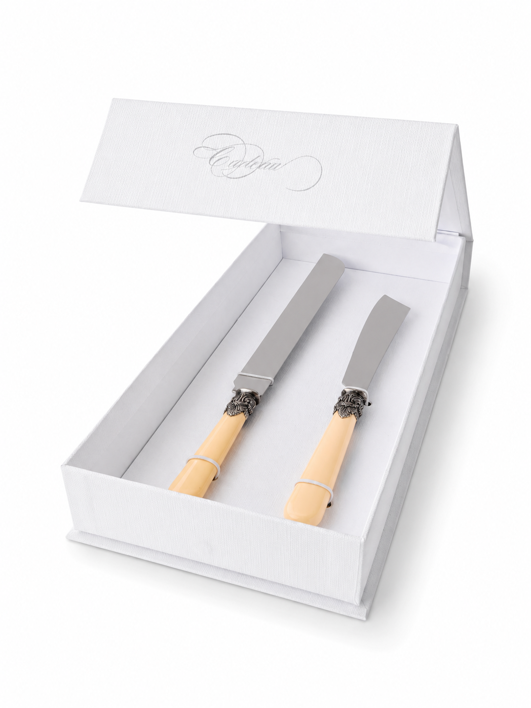 Coffret Cadeau Couteau à Gâteau & Cake, Ivoire (mat), EME Napoleon