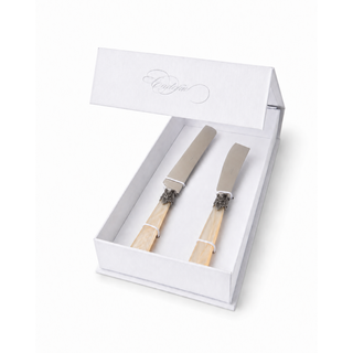 Set de Regalo de Cuchillo para Tarta y Cake, Marfil (Nácar)