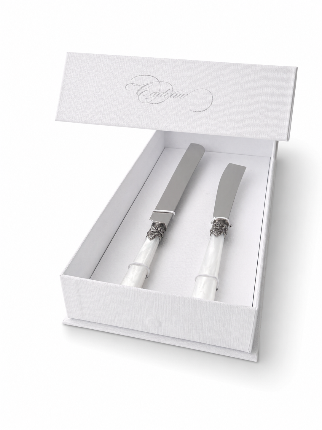 Cake & Pastry Knife Gift Set, White (Mother-of-Pearl Sheen), EME Napoleon
