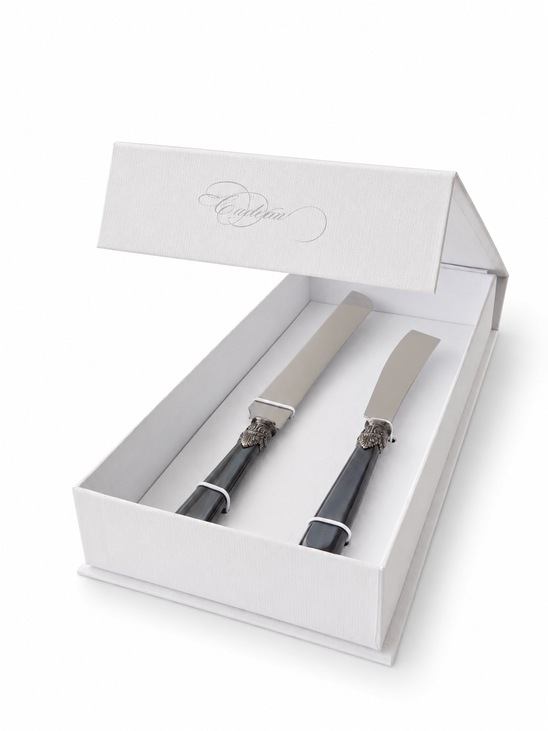 Set de Regalo Cuchillo para Tarta y Pastel, Negro (Brillo Nácar), EME Napoleon