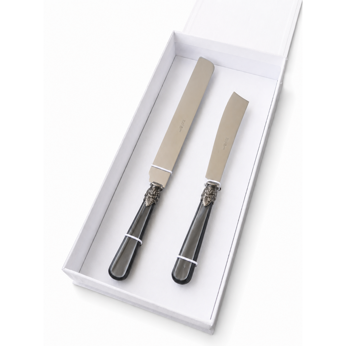 Coffret Cadeau Couteau à Gâteau & Couteau à Cake, Noir (Éclat Nacré), EME Napoleon