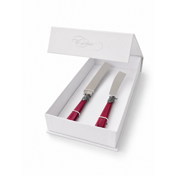 Cake & Pastry Knife Gift Set, Red (Mother-of-Pearl), EME Napoleon