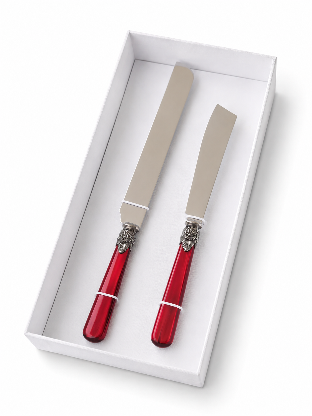 Coffret Cadeau Couteau à Gâteau & Couteau à Cake, Rouge (Nacré), EME Napoleon