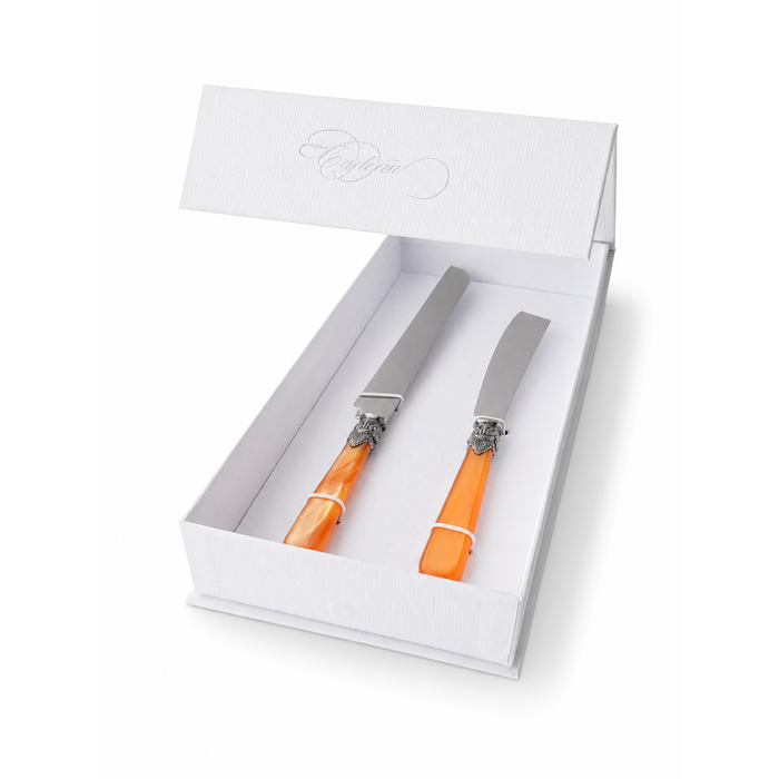 Torten- & Kuchenmesser Geschenkset, Orange (Perlmutt), EME Napoleon