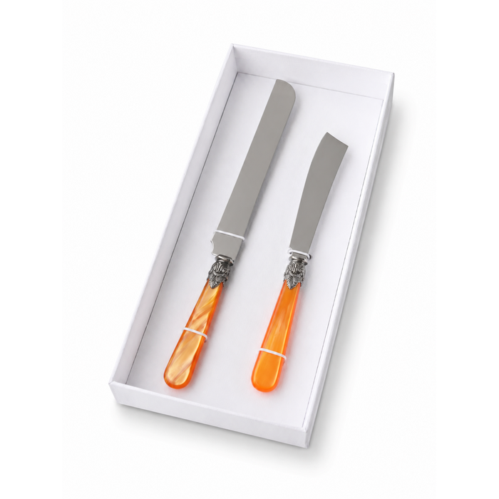 Cake & Pastry Knife Gift Set, Orange (Mother-of-Pearl), EME Napoleon