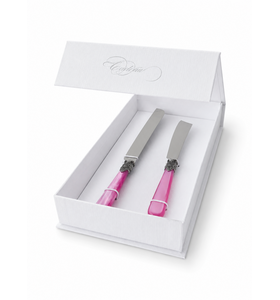 Set de Regalo Cuchillo para Tarta y Pastel, Fucsia (Nácar)
