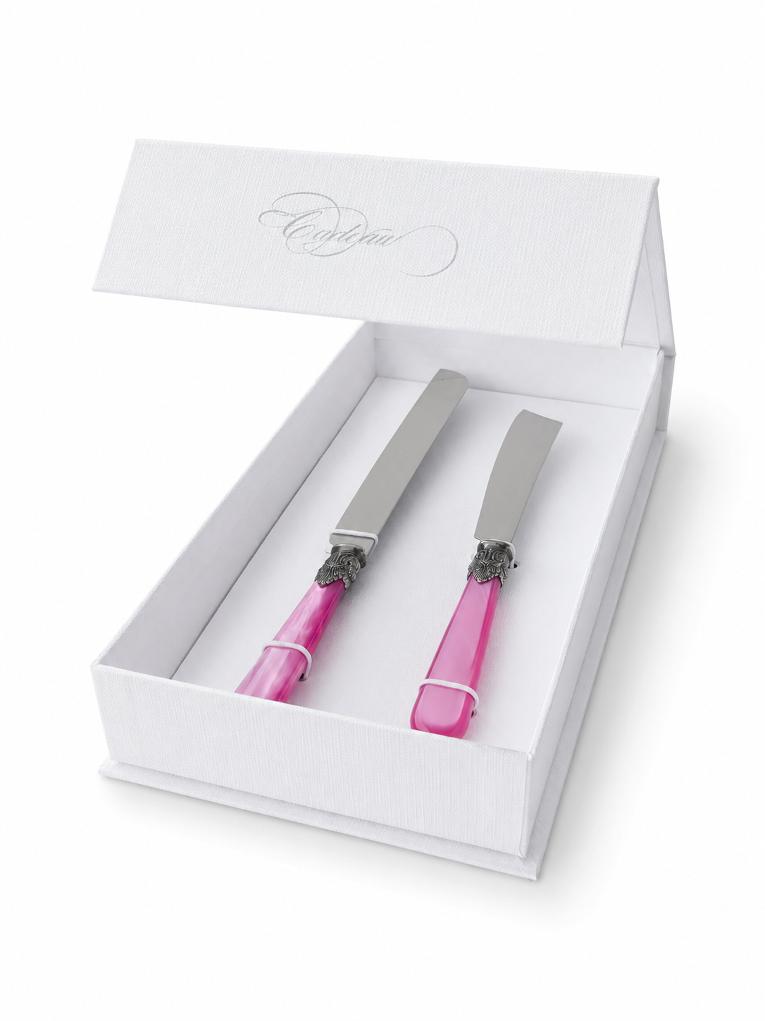 Coffret Cadeau Couteau à Gâteau & Couteau à Cake, Fuchsia (Nacré), EME Napoleon