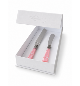 Set de Regalo Cuchillo para Tarta y Pastel, Rosa (Nácar)