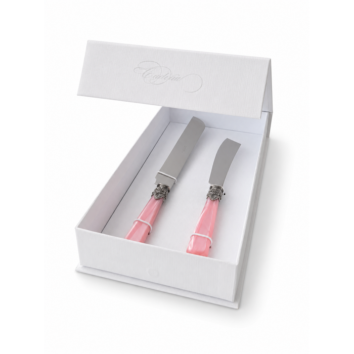 Set de Regalo Cuchillo para Tarta y Pastel, Rosa (Nácar), EME Napoleon