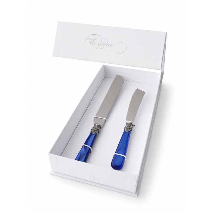 Cake & Pastry Knife Gift Set, Blue (Mother-of-Pearl), EME Napoleon