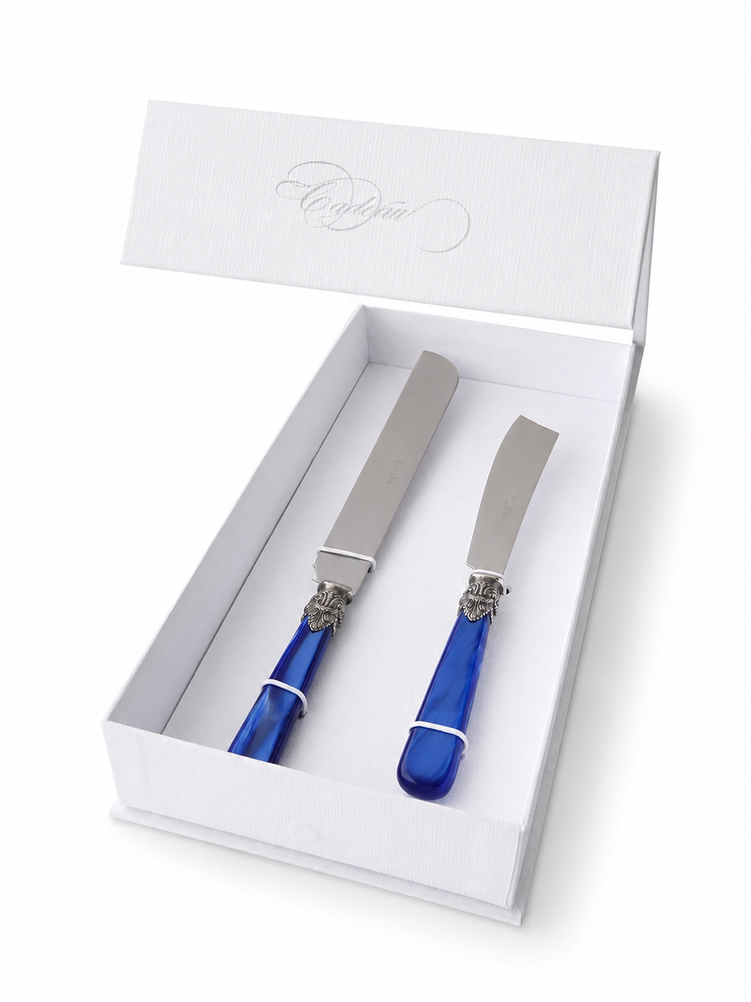 Set de Regalo Cuchillo para Tarta y Pastel, Azul (Nácar), EME Napoleon