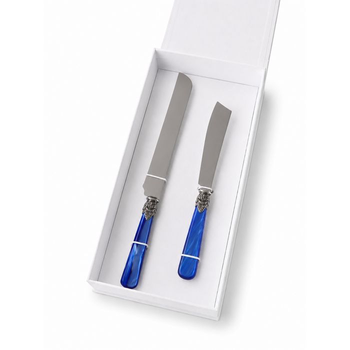 Cake & Pastry Knife Gift Set, Blue (Mother-of-Pearl), EME Napoleon