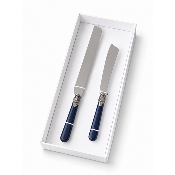 Set de Regalo Cuchillo para Tarta y Pastel, Azul (Mate), EME Napoleon