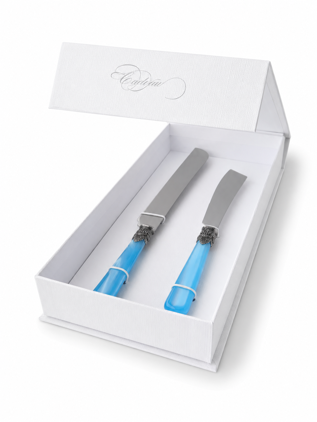 Torten- & Kuchenmesser Geschenkset, Hellblau (Perlmutt), EME Napoleon