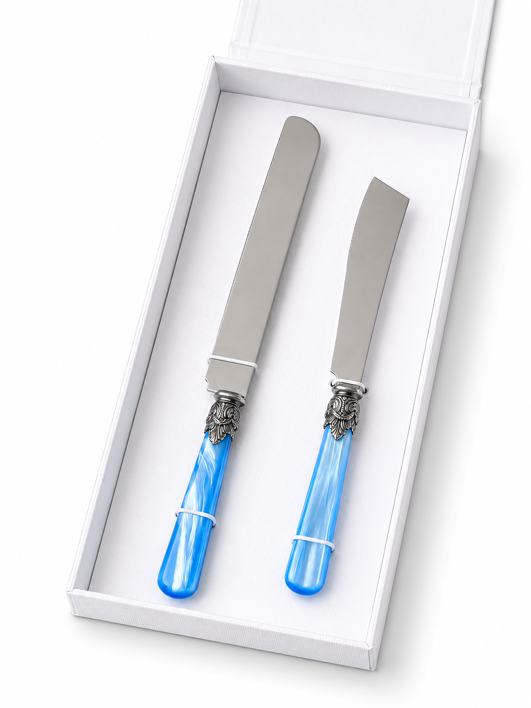 Cake & Pastry Knife Gift Set, Light Blue (Mother-of-Pearl), EME Napoleon