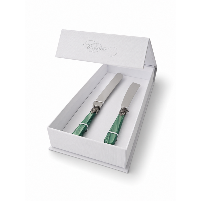 Torten- & Kuchenmesser Geschenkset, Grün (Perlmutt), EME Napoleon