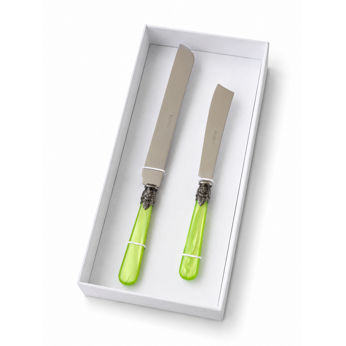 Torten- & Kuchenmesser Geschenkset, Hellgrün (Perlmutt), EME Napoleon
