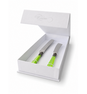 Coffret Cadeau Couteau à Gâteau & Couteau à Cake, Vert Clair (Nacré)