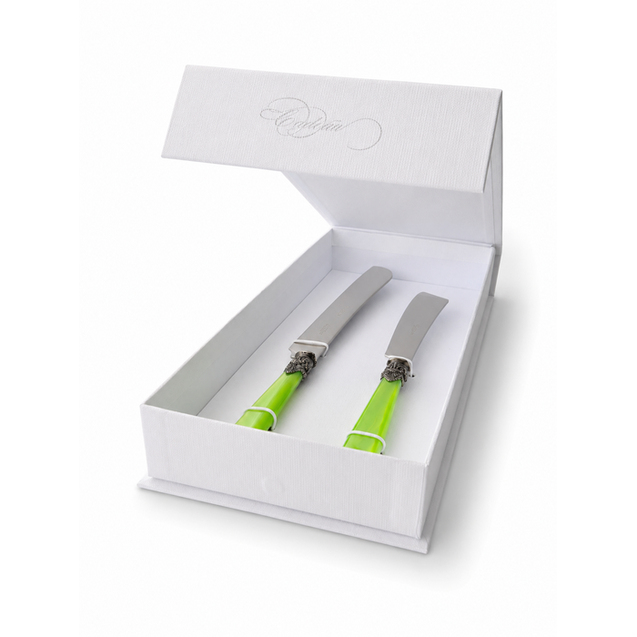 Torten- & Kuchenmesser Geschenkset, Hellgrün (Perlmutt), EME Napoleon