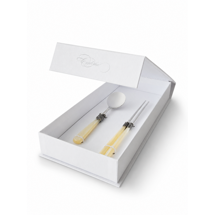 Coffret Cadeau Baguettes & Cuillère à Soupe Ivoire (Nacré), EME Napoleon
