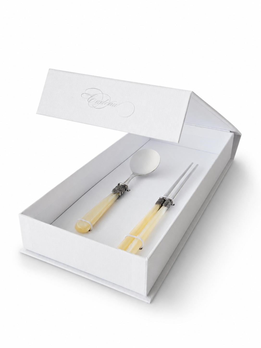 Coffret Cadeau Baguettes & Cuillère à Soupe Ivoire (Nacré), EME Napoleon