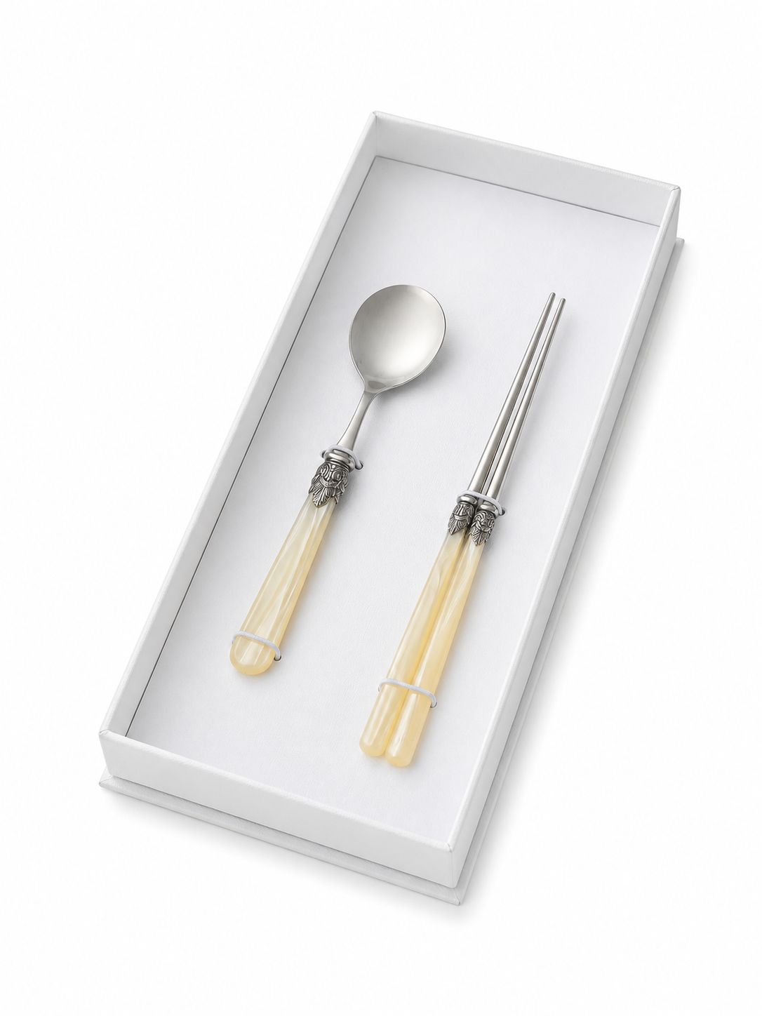 Set Regalo Palillos & Cuchara para Sopa Marfil (Nácar), EME Napoleon