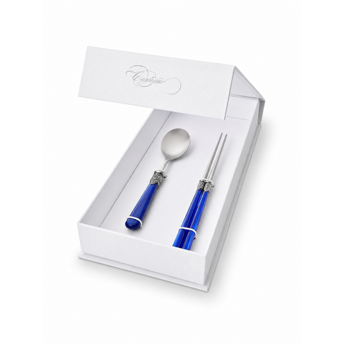 Essstäbchen & Suppenlöffel Geschenkset, Blauw (Perlmutt), EME Napoleon