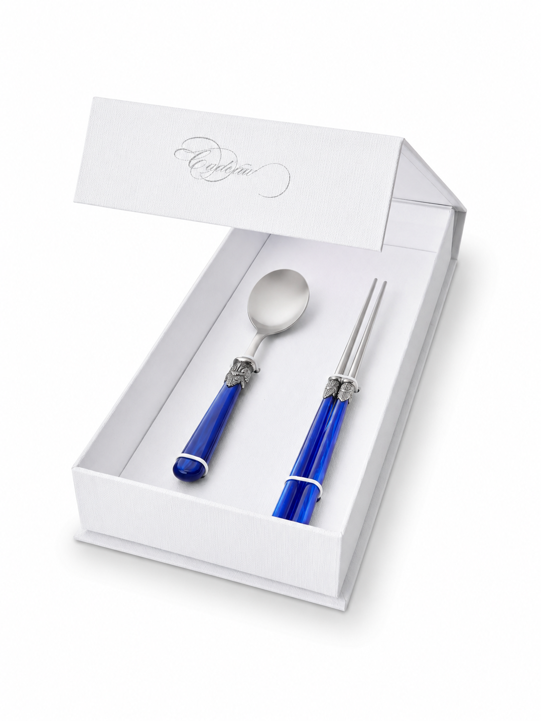 Chopsticks & Soup Spoon Gift Set, Blue (Mother-of-Pearl), EME Napoleon