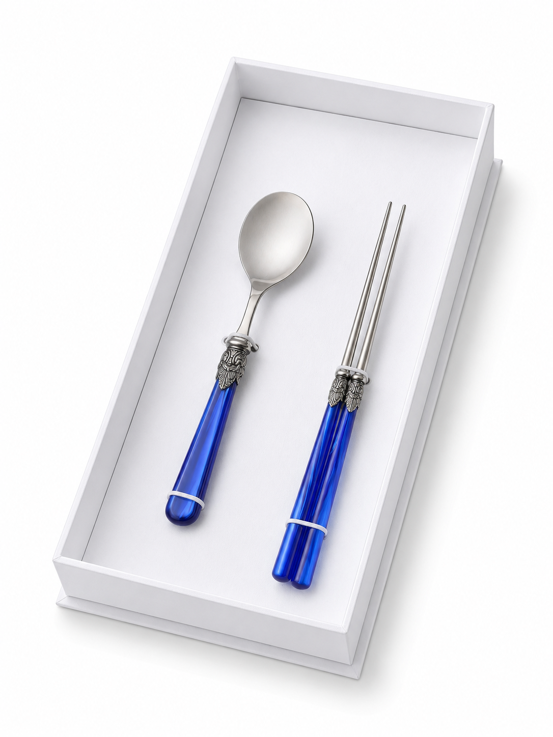 Essstäbchen & Suppenlöffel Geschenkset, Blauw (Perlmutt), EME Napoleon
