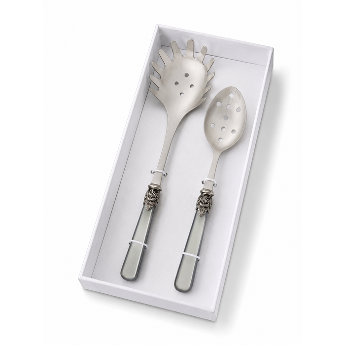 Pasta Besteck Geschenkset (2-teilig), Elfenbein (Perlmutt), Spaghettilöffel und Schaumlöffel | EME Napoleon - Copy