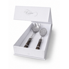 Pasta Besteck Geschenkset, Spaghettilöffel und Schaumlöffel, Braun (Perlmutt)