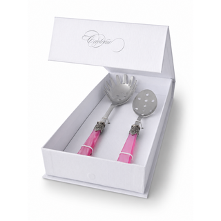Pasta Besteck Geschenkset, Spaghettilöffel und Schaumlöffel, Fuchsia (Perlmutt)
