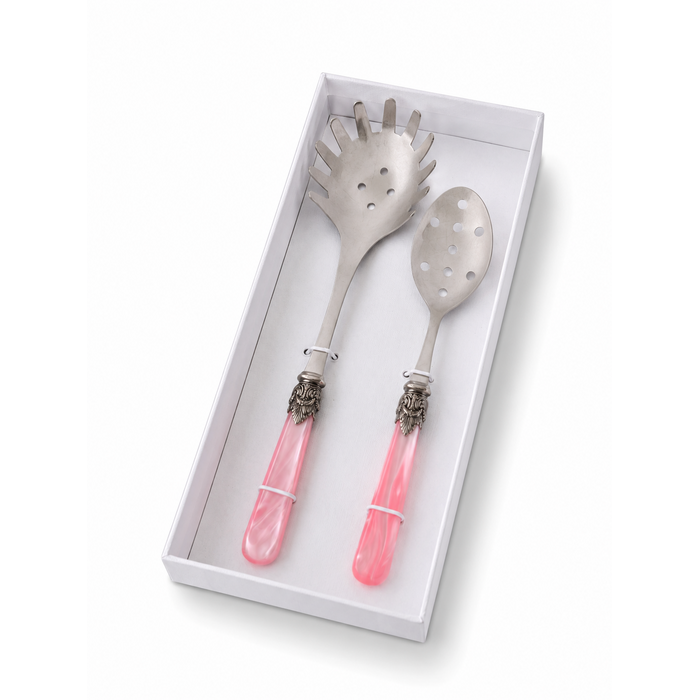 Pasta Besteck Geschenkset (2-teilig), Rosa (Perlmutt), Spaghettilöffel und Schaumlöffel | EME Napoleon