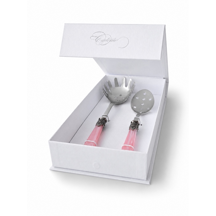 Pasta Besteck Geschenkset (2-teilig), Rosa (Perlmutt), Spaghettilöffel und Schaumlöffel | EME Napoleon