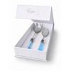 Set de Cubiertos para Pasta (2 piezas), Azul Claro (Nácar), Cuchara para Espaguetis y Cuchara Ranurada | EME Napoleon