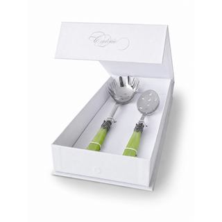 Pasta Besteck Geschenkset, Spaghettilöffel und Schaumlöffel, Hellgrün (Perlmutt)