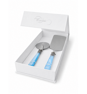 2-teiliges Pasta-Besteck-Geschenkset mit Lasagneheber und Pizzaschneider, Hellblau (perlmutt)
