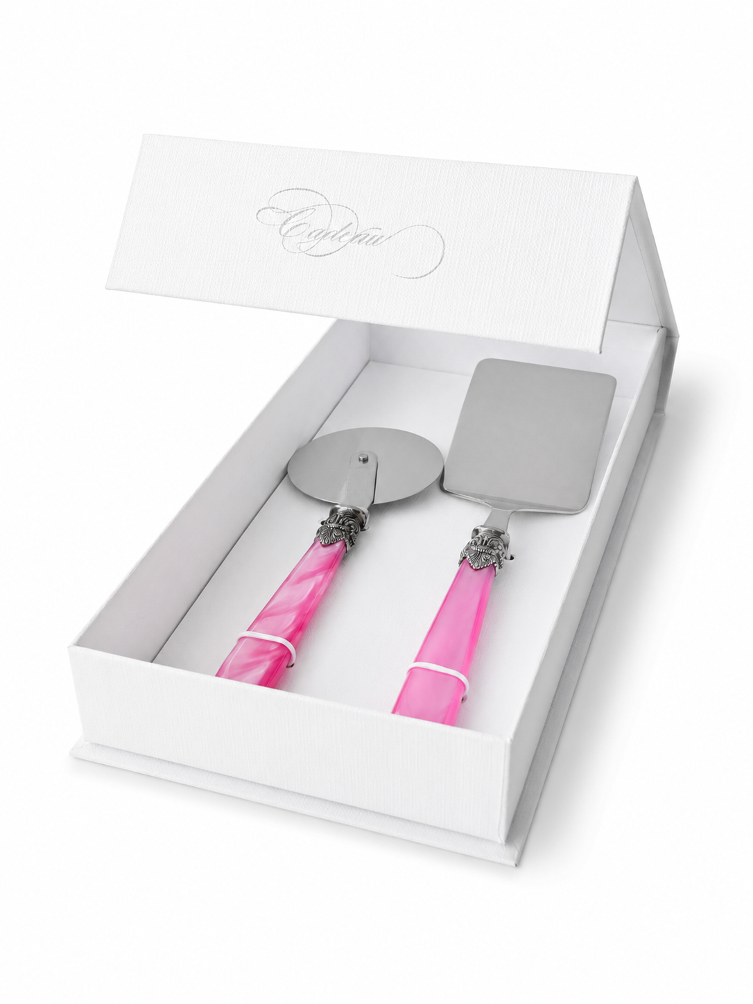 2-delige pastabestekcadeauset met lasagneschep en pizzasnijder, fuchsia (parelmoer), EME Napoleon