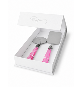 2-teiliges Pasta-Besteck-Geschenkset mit Lasagneheber und Pizzaschneider, Fuchsia (perlmutt)
