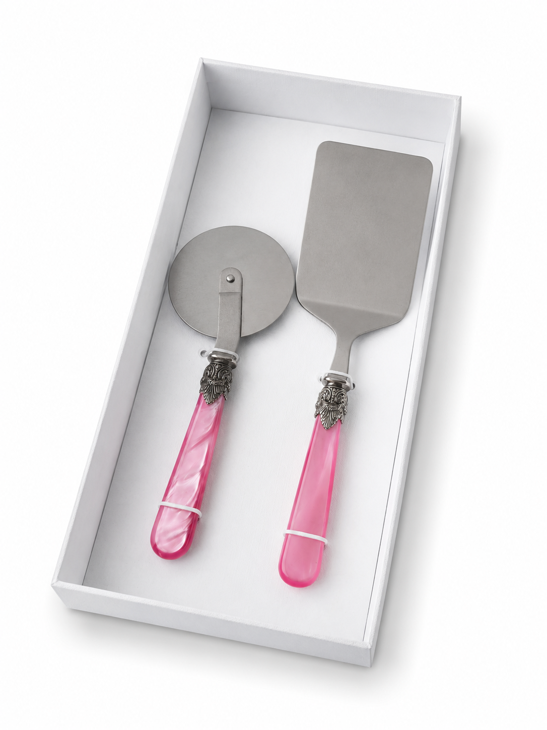 2-delige pastabestekcadeauset met lasagneschep en pizzasnijder, fuchsia (parelmoer), EME Napoleon