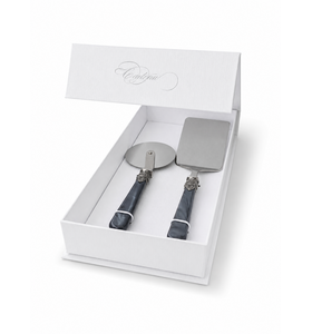 2-teiliges Pasta-Besteck-Geschenkset mit Lasagneheber und Pizzaschneider, Schwarz (perlmutt)