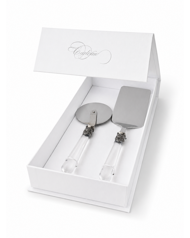 2-teiliges Pasta-Besteck-Geschenkset mit Lasagneheber und Pizzaschneider, Transparent, EME Napoleon