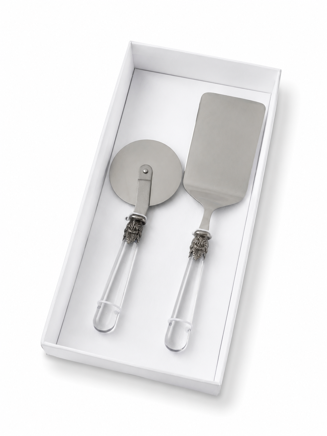 2-teiliges Pasta-Besteck-Geschenkset mit Lasagneheber und Pizzaschneider, Transparent, EME Napoleon