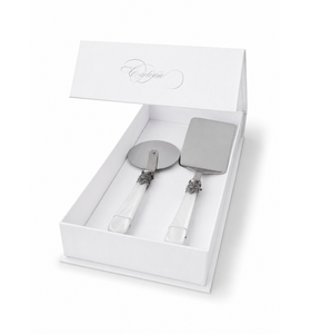 2-teiliges Pasta-Besteck-Geschenkset mit Lasagneheber und Pizzaschneider, Weiß (perlmutt)