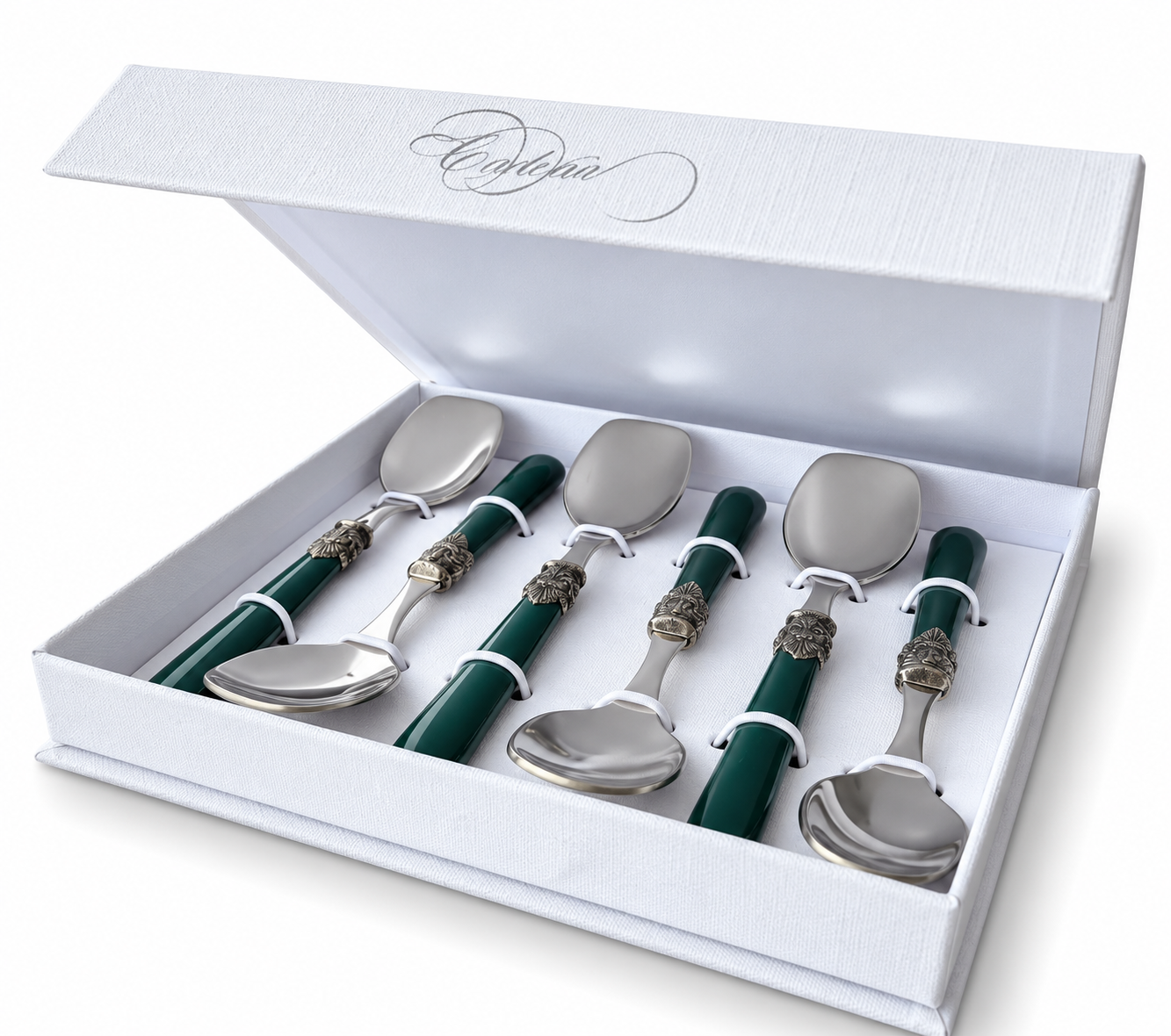 6-piece ice cream spoon gift set, green (matte), EME Napoleon