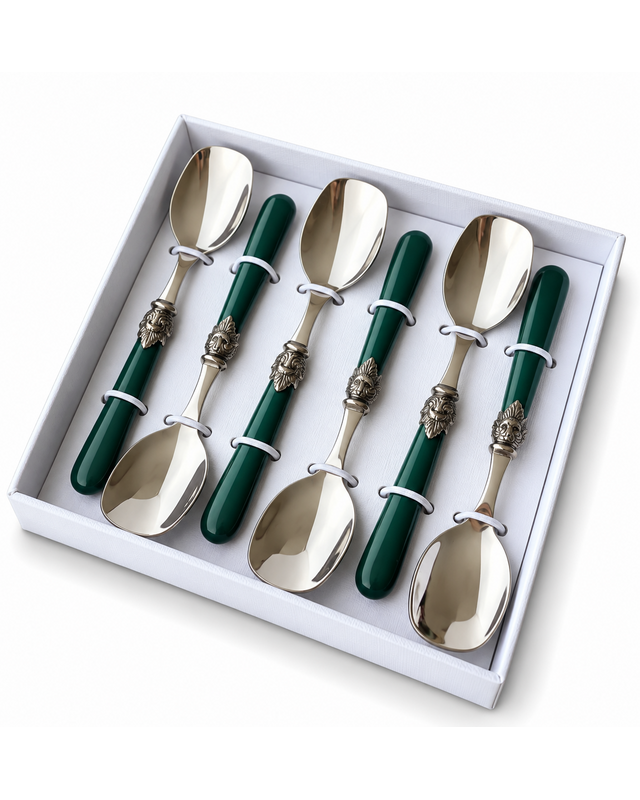6-teiliges Eislöffel-Geschenkset, Grün (matt), EME Napoleon