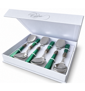 6-teiliges Eislöffel-Geschenkset, Grün (Perlmutt)